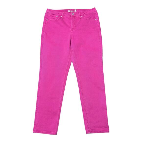 Seven7 Slim Straight Jean Pink 8 - Picture 1 of 3